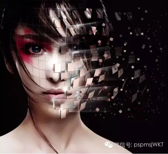 【ps教程：美女面部碎片效果】