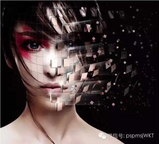 【ps教程：美女面部碎片效果】