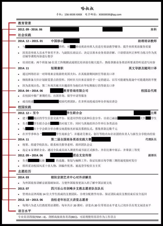 一文收货完美简历，撩妹技能双加成！